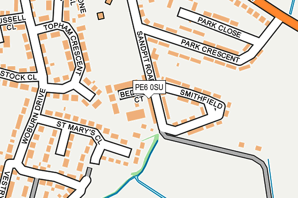 PE6 0SU map - OS OpenMap – Local (Ordnance Survey)