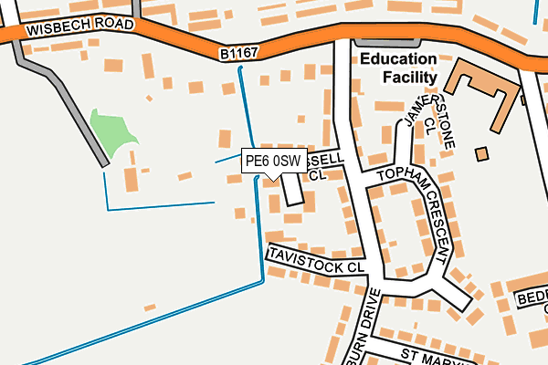 PE6 0SW map - OS OpenMap – Local (Ordnance Survey)