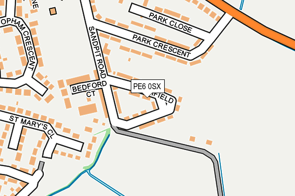 PE6 0SX map - OS OpenMap – Local (Ordnance Survey)