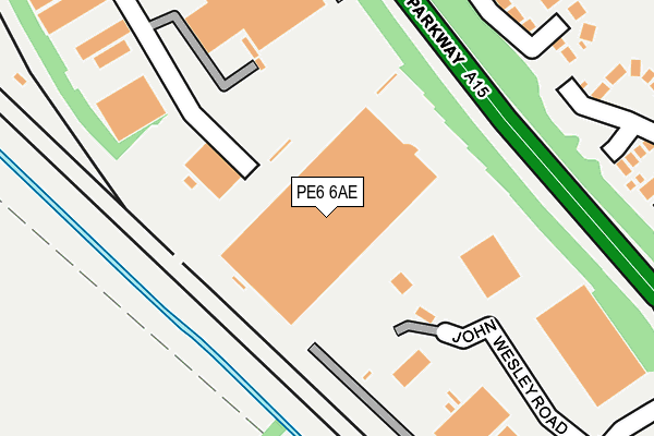 PE6 6AE map - OS OpenMap – Local (Ordnance Survey)
