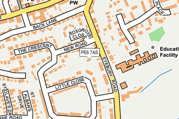 PE6 7AS map - OS OpenMap – Local (Ordnance Survey)