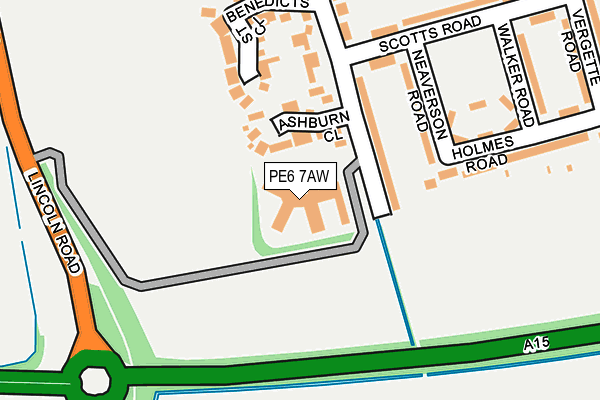 PE6 7AW map - OS OpenMap – Local (Ordnance Survey)