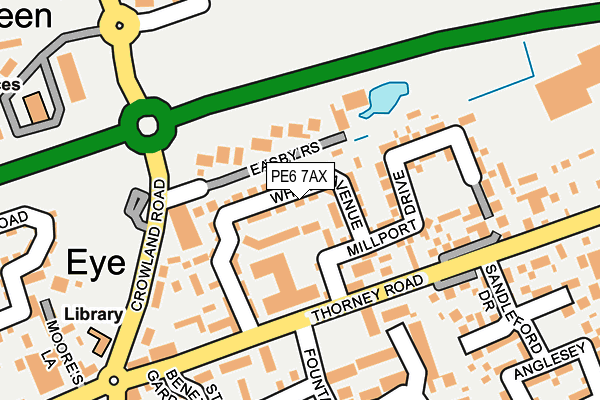 PE6 7AX map - OS OpenMap – Local (Ordnance Survey)