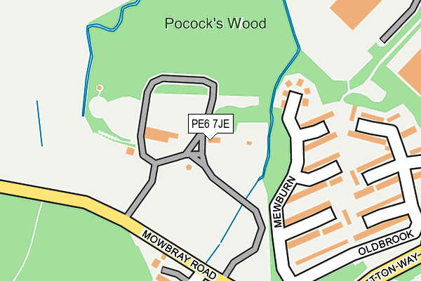 PE6 7JE map - OS OpenMap – Local (Ordnance Survey)