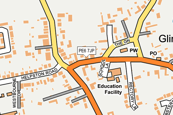 PE6 7JP map - OS OpenMap – Local (Ordnance Survey)
