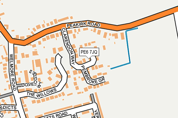 PE6 7JQ map - OS OpenMap – Local (Ordnance Survey)