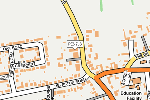 PE6 7JS map - OS OpenMap – Local (Ordnance Survey)