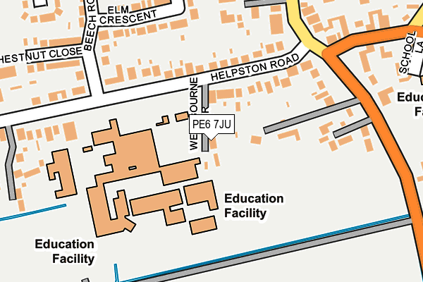 PE6 7JU map - OS OpenMap – Local (Ordnance Survey)