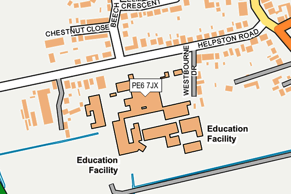 PE6 7JX map - OS OpenMap – Local (Ordnance Survey)
