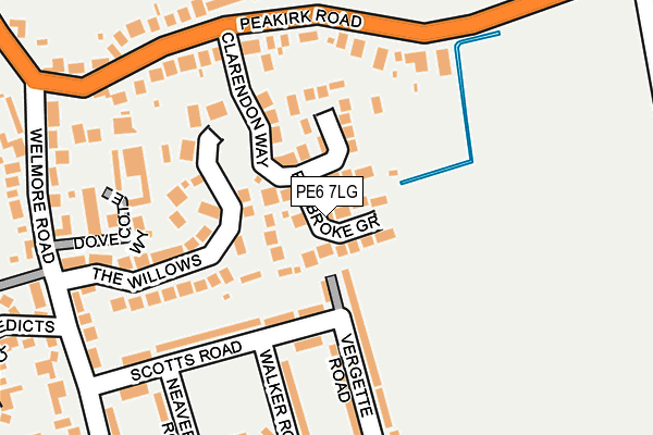 PE6 7LG map - OS OpenMap – Local (Ordnance Survey)