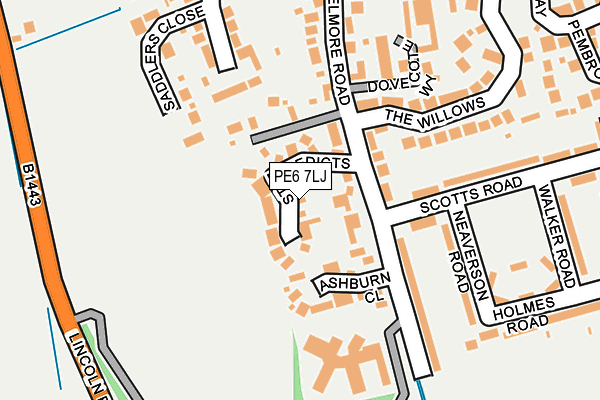 PE6 7LJ map - OS OpenMap – Local (Ordnance Survey)
