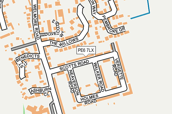 PE6 7LX map - OS OpenMap – Local (Ordnance Survey)