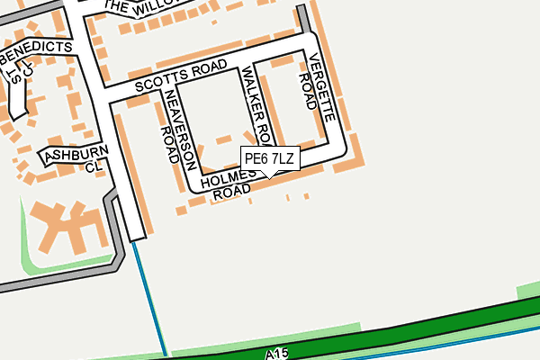 PE6 7LZ map - OS OpenMap – Local (Ordnance Survey)