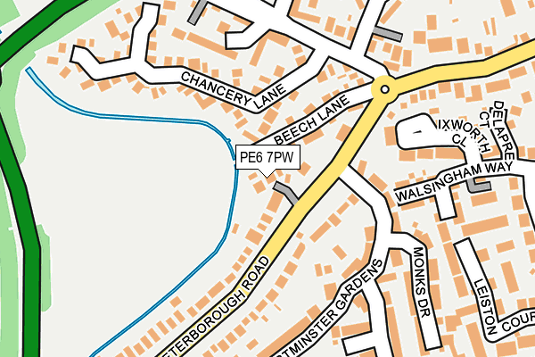 PE6 7PW map - OS OpenMap – Local (Ordnance Survey)