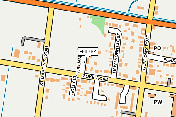 PE6 7RZ map - OS OpenMap – Local (Ordnance Survey)
