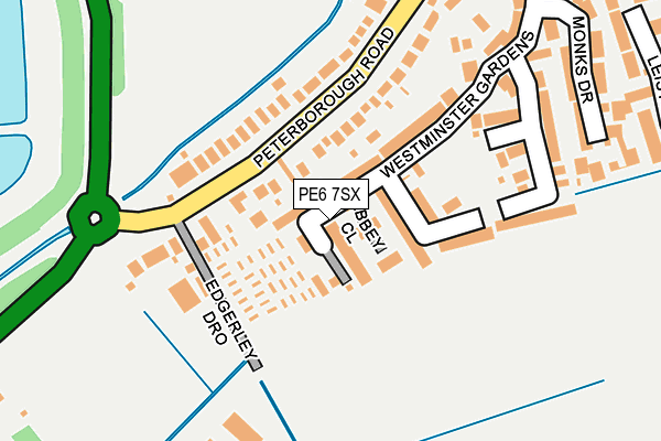 PE6 7SX map - OS OpenMap – Local (Ordnance Survey)