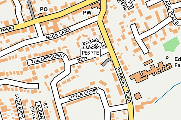 PE6 7TE map - OS OpenMap – Local (Ordnance Survey)