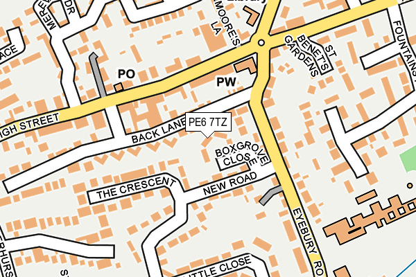 PE6 7TZ map - OS OpenMap – Local (Ordnance Survey)