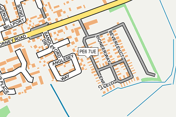 PE6 7UE map - OS OpenMap – Local (Ordnance Survey)