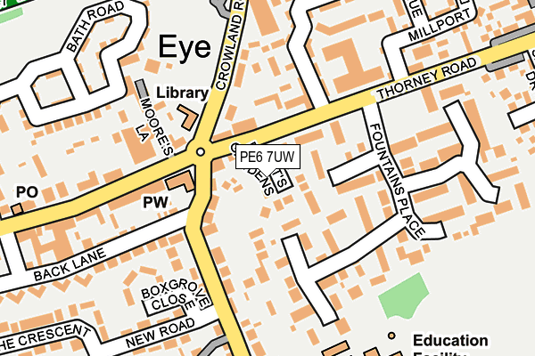 PE6 7UW map - OS OpenMap – Local (Ordnance Survey)