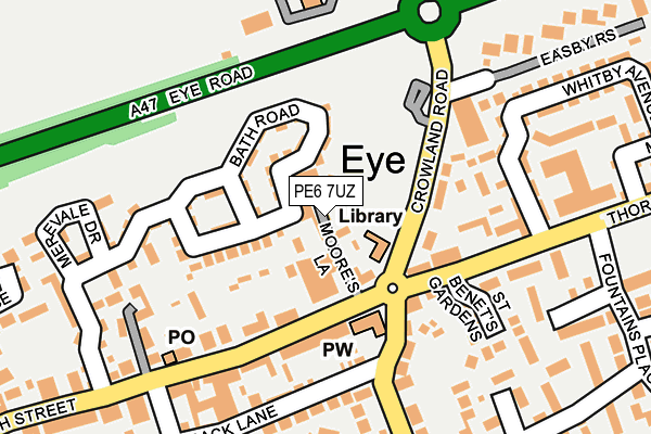 PE6 7UZ map - OS OpenMap – Local (Ordnance Survey)