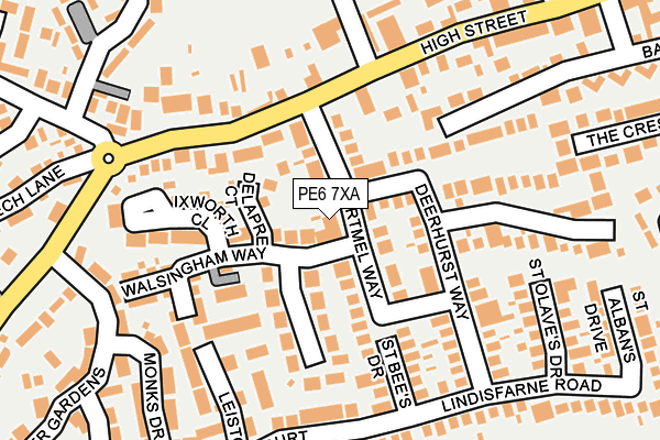 PE6 7XA map - OS OpenMap – Local (Ordnance Survey)