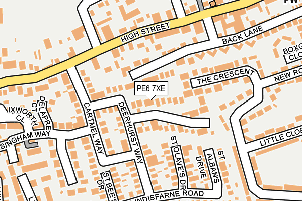 PE6 7XE map - OS OpenMap – Local (Ordnance Survey)
