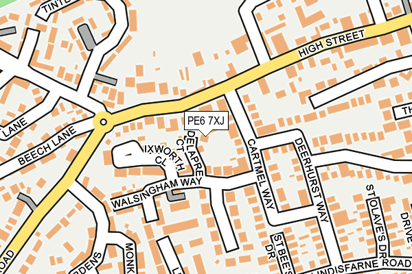 PE6 7XJ map - OS OpenMap – Local (Ordnance Survey)