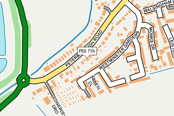 PE6 7YA map - OS OpenMap – Local (Ordnance Survey)
