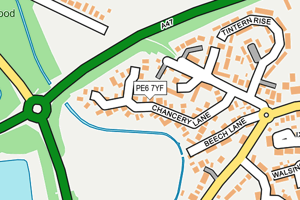 PE6 7YF map - OS OpenMap – Local (Ordnance Survey)
