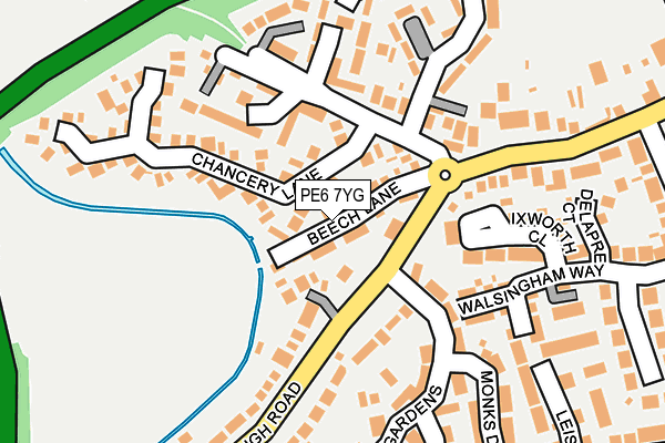 PE6 7YG map - OS OpenMap – Local (Ordnance Survey)