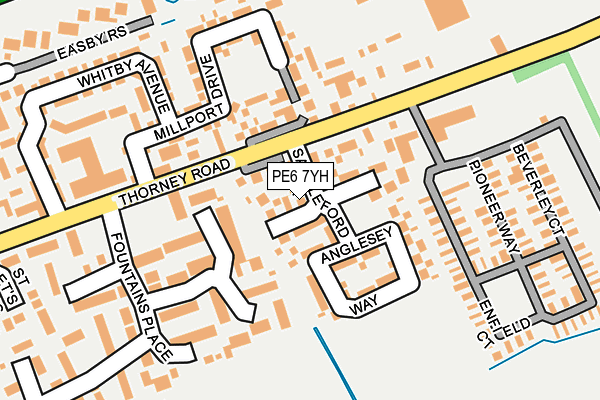 PE6 7YH map - OS OpenMap – Local (Ordnance Survey)