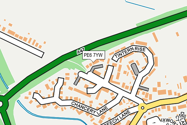 PE6 7YW map - OS OpenMap – Local (Ordnance Survey)