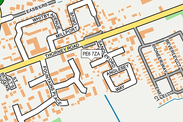 PE6 7ZA map - OS OpenMap – Local (Ordnance Survey)