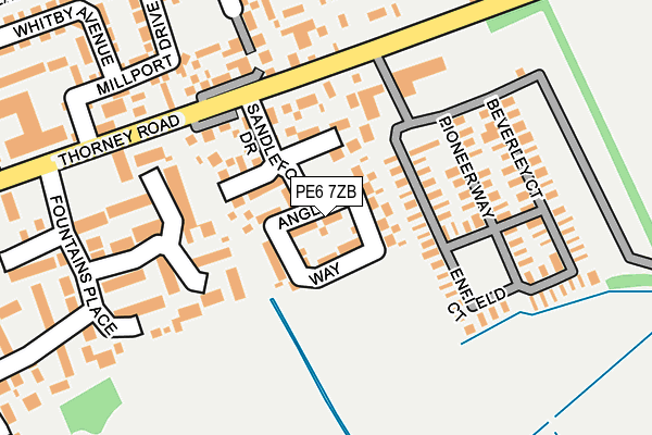 PE6 7ZB map - OS OpenMap – Local (Ordnance Survey)