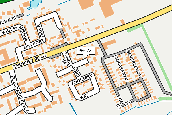 PE6 7ZJ map - OS OpenMap – Local (Ordnance Survey)