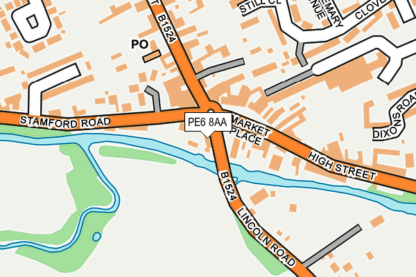 PE6 8AA map - OS OpenMap – Local (Ordnance Survey)