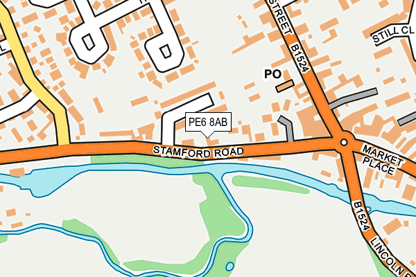 PE6 8AB map - OS OpenMap – Local (Ordnance Survey)