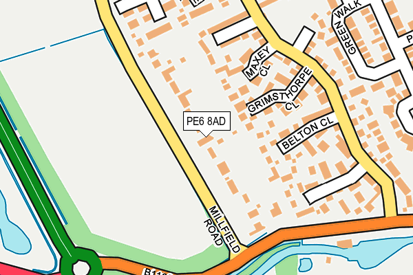 PE6 8AD map - OS OpenMap – Local (Ordnance Survey)