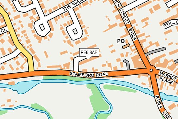PE6 8AF map - OS OpenMap – Local (Ordnance Survey)