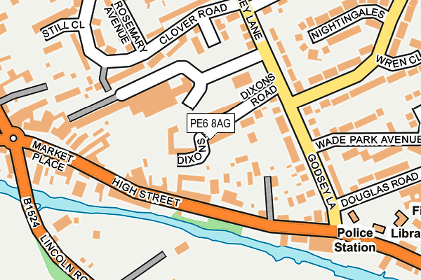 PE6 8AG map - OS OpenMap – Local (Ordnance Survey)