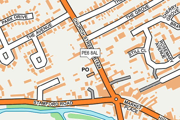 PE6 8AL map - OS OpenMap – Local (Ordnance Survey)