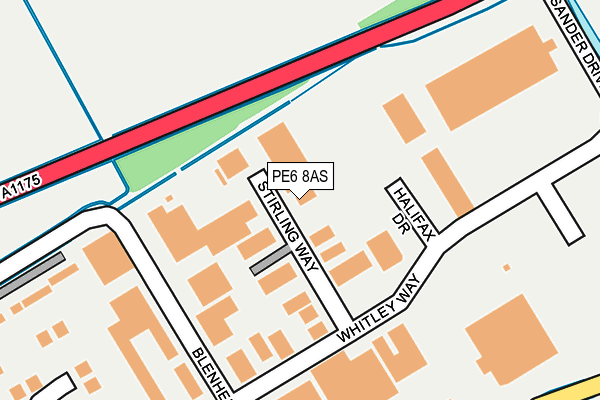 PE6 8AS map - OS OpenMap – Local (Ordnance Survey)