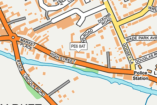 PE6 8AT map - OS OpenMap – Local (Ordnance Survey)