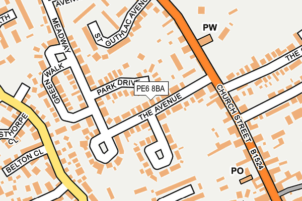 PE6 8BA map - OS OpenMap – Local (Ordnance Survey)