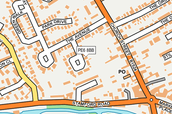 PE6 8BB map - OS OpenMap – Local (Ordnance Survey)
