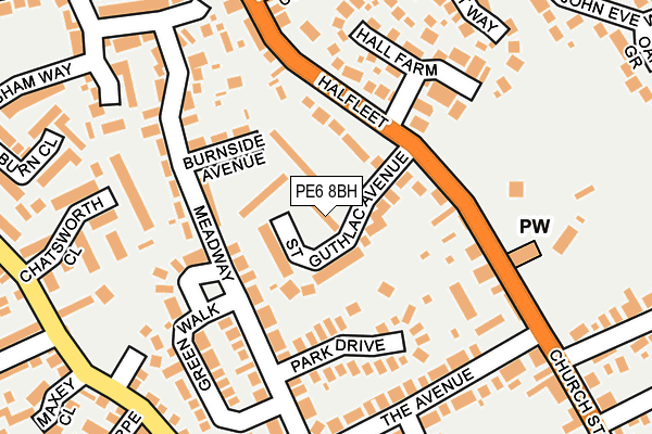 PE6 8BH map - OS OpenMap – Local (Ordnance Survey)