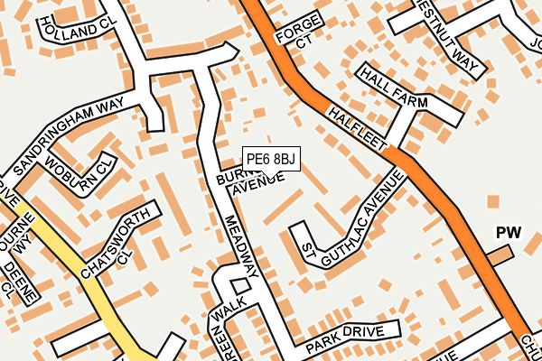 PE6 8BJ map - OS OpenMap – Local (Ordnance Survey)
