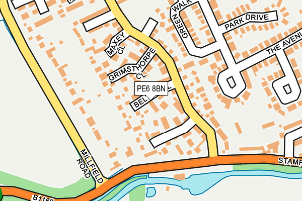 PE6 8BN map - OS OpenMap – Local (Ordnance Survey)