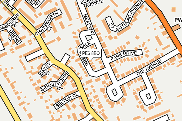 PE6 8BQ map - OS OpenMap – Local (Ordnance Survey)